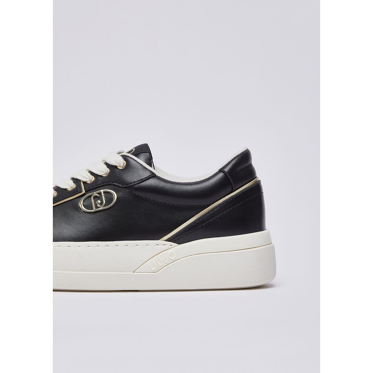 Sneakers en cuir noir, LIU JO