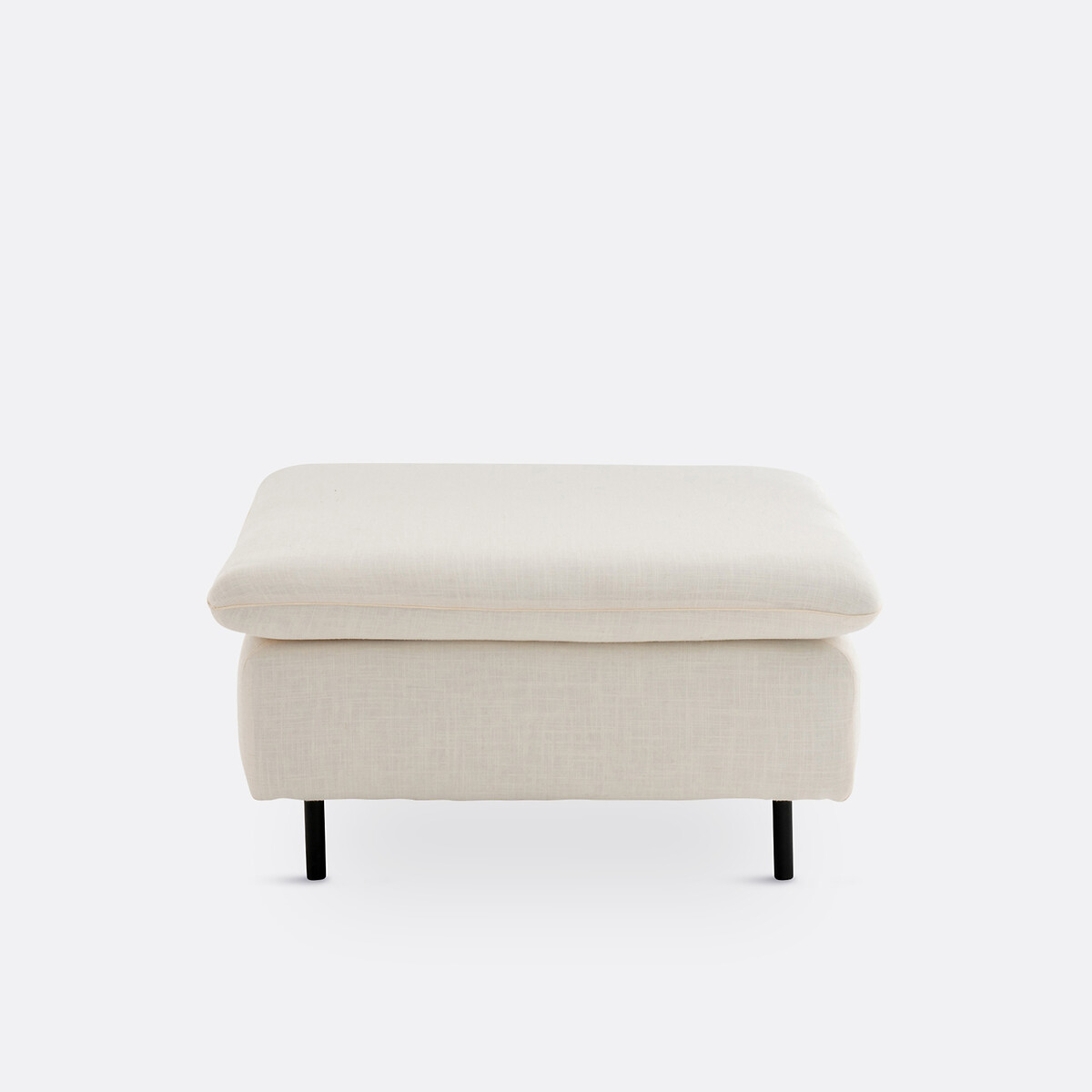 Pouf lin viscose, Ivete ivoire, LA REDOUTE INTERIEURS