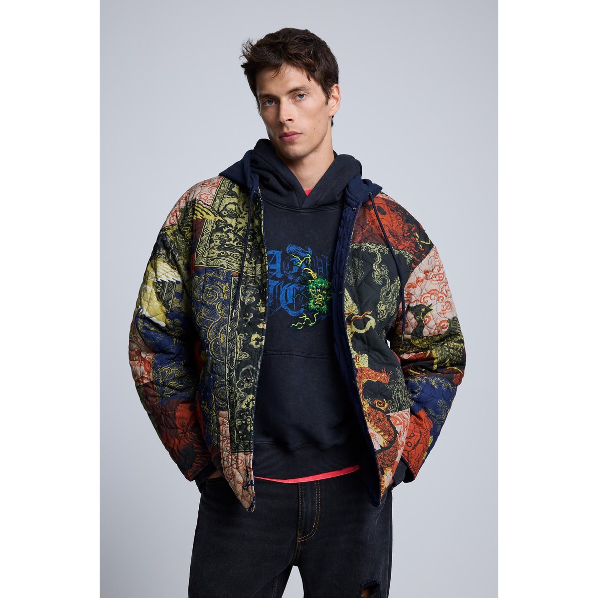 Veste réversible à capuche bleu, DESIGUAL
