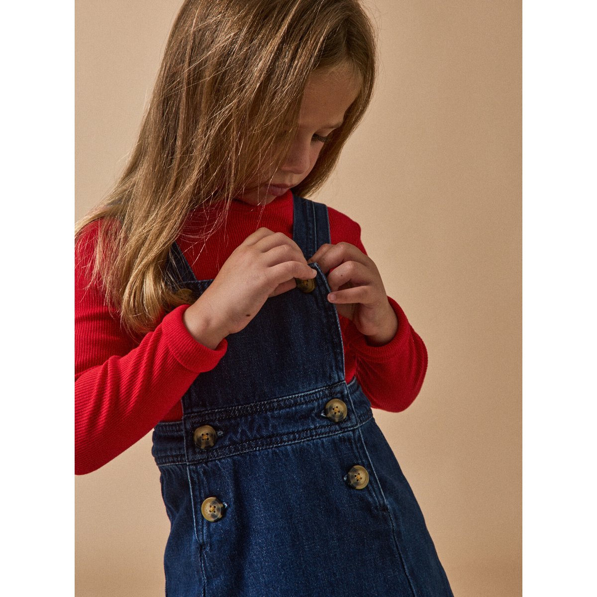 Robe tablier en denim denim brut, CYRILLUS