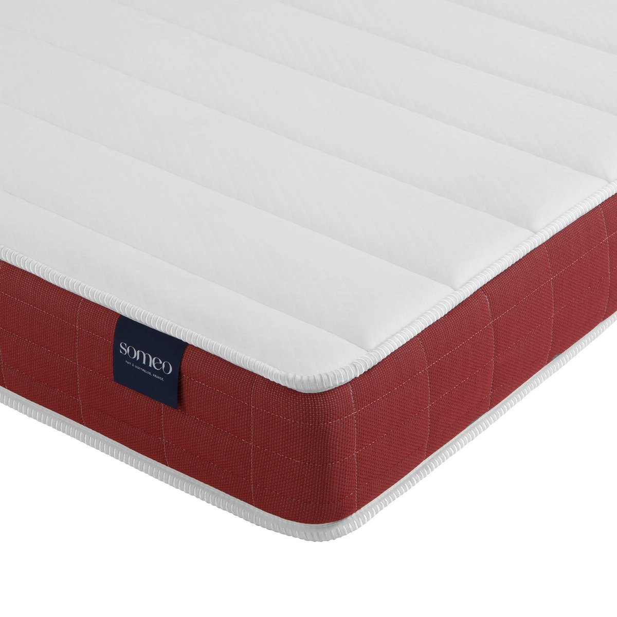 Ensemble matelas couchage latex, sommier Lune et pieds Crépuscule 400 blanc, SOMEO