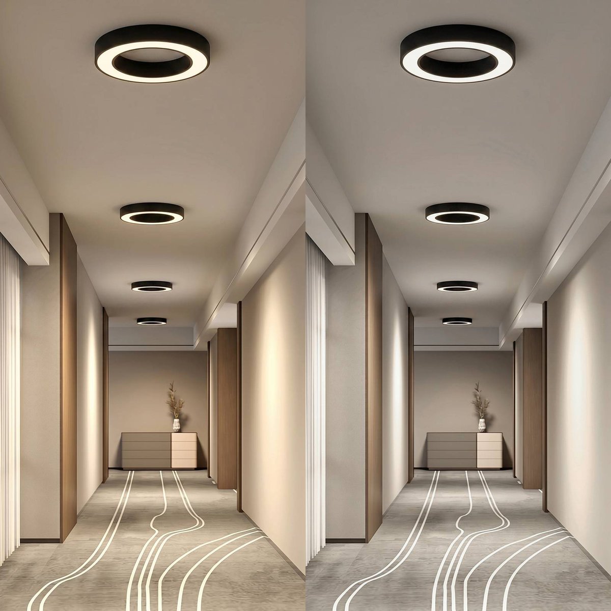 Plafonnier en aluminium moderneLED, Sharelyn noir, ARCCHIO