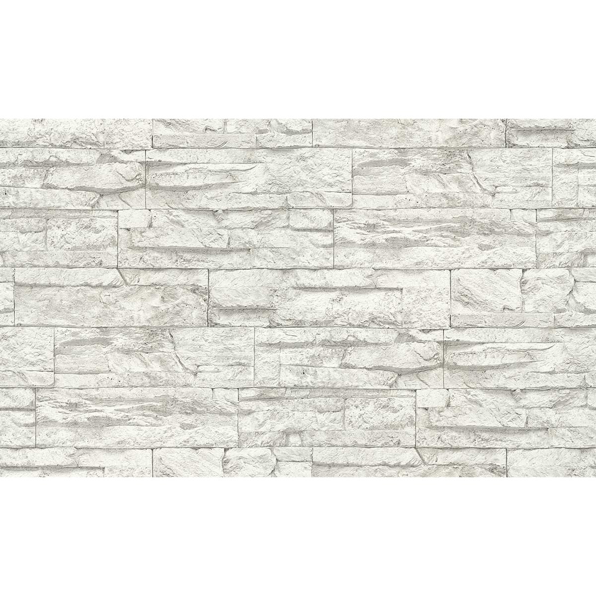 Papier peint Imitation " Pierre de Craie" blanc, HOME MAISON
