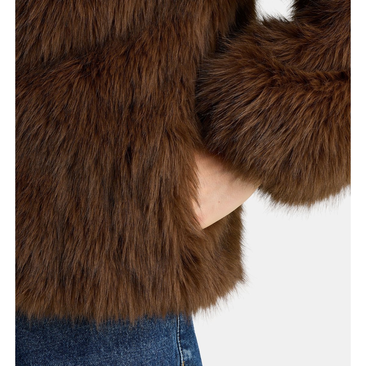Manteau court fox fur marron foncé, GALERIES LAFAYETTE