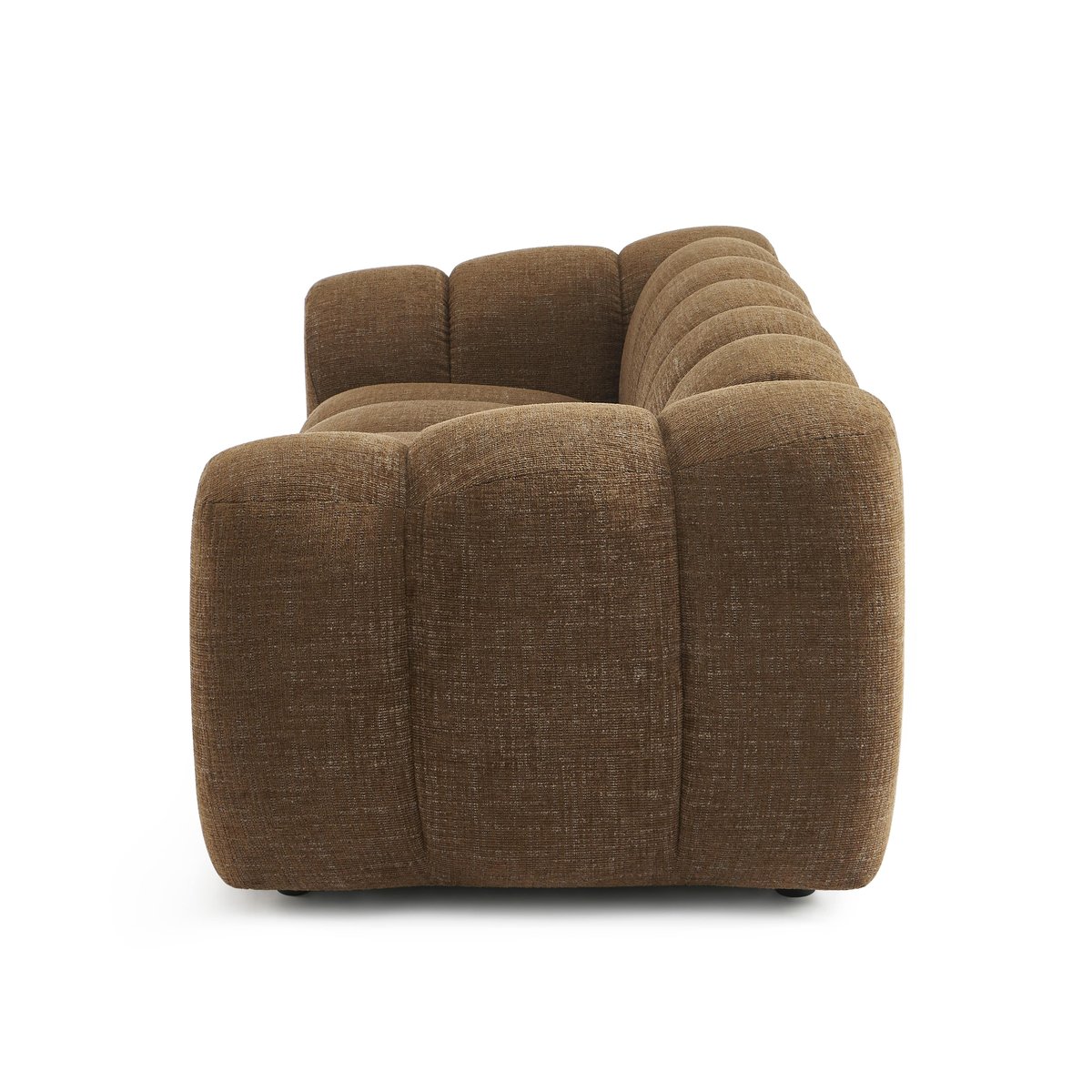Canapé droit 3 places en tissu SUNNY marron, SORELH
