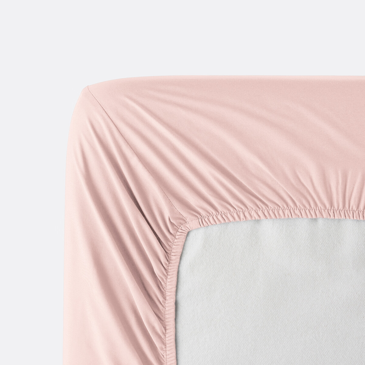 Scenario Cotton Percale 200 Thread Count Fitted Sheet, 30cm Flap powder pink, LA REDOUTE INTERIEURS