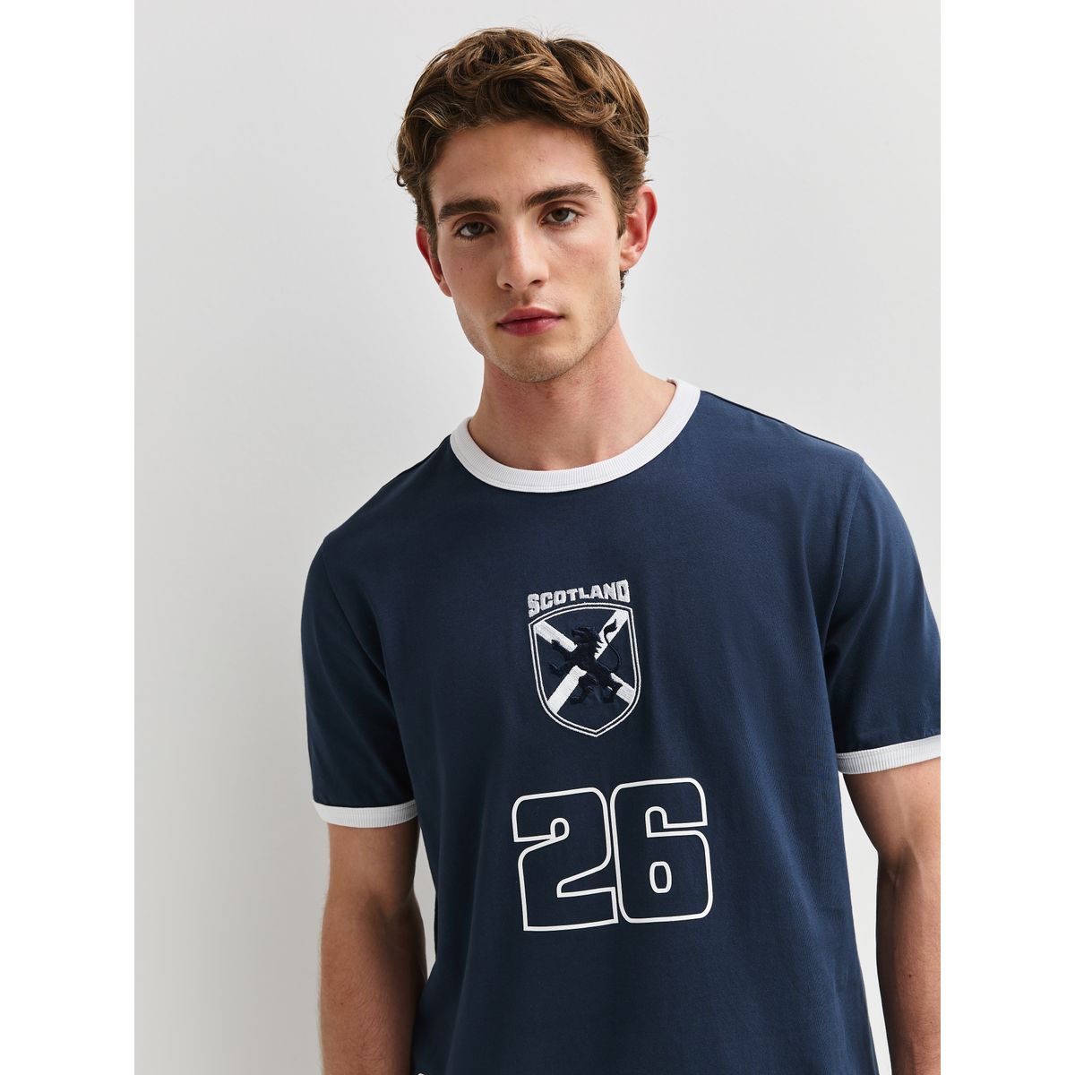 T-shirt à bords contrastants de football écosse bleue, NEXT