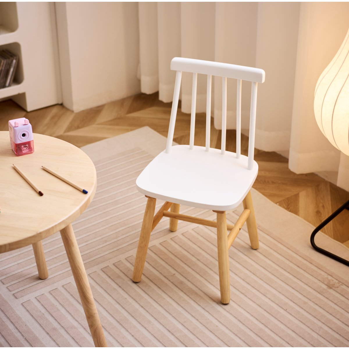Lot de 2 chaises pour enfants, bois massif, NESNA blanc, NORDLYS