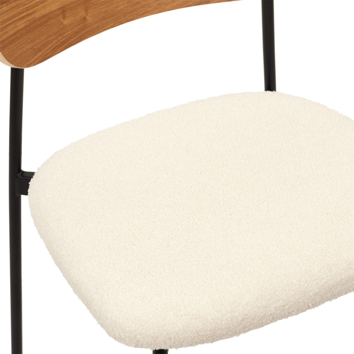 Lot de 4 Chaises en tissu écru LIVIO ecru, CALICOSY
