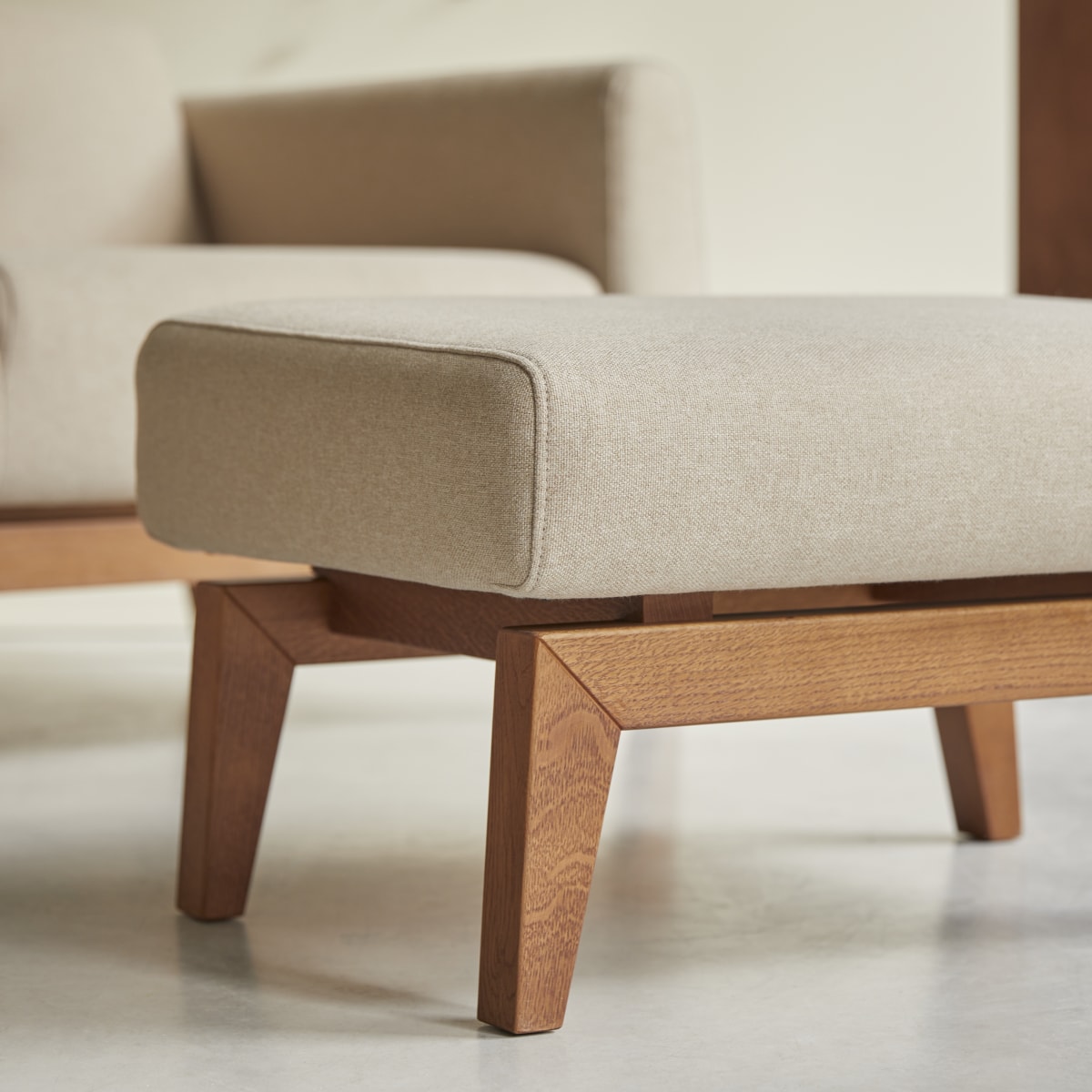 Repose-pied en Tissu, BJORN beige, TIKAMOON