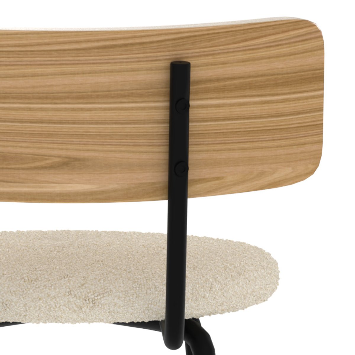 Lot de 2 chaises pour îlot central 64 cm en tissu bouclé - ALIZE blanc, MAISON PAVANE