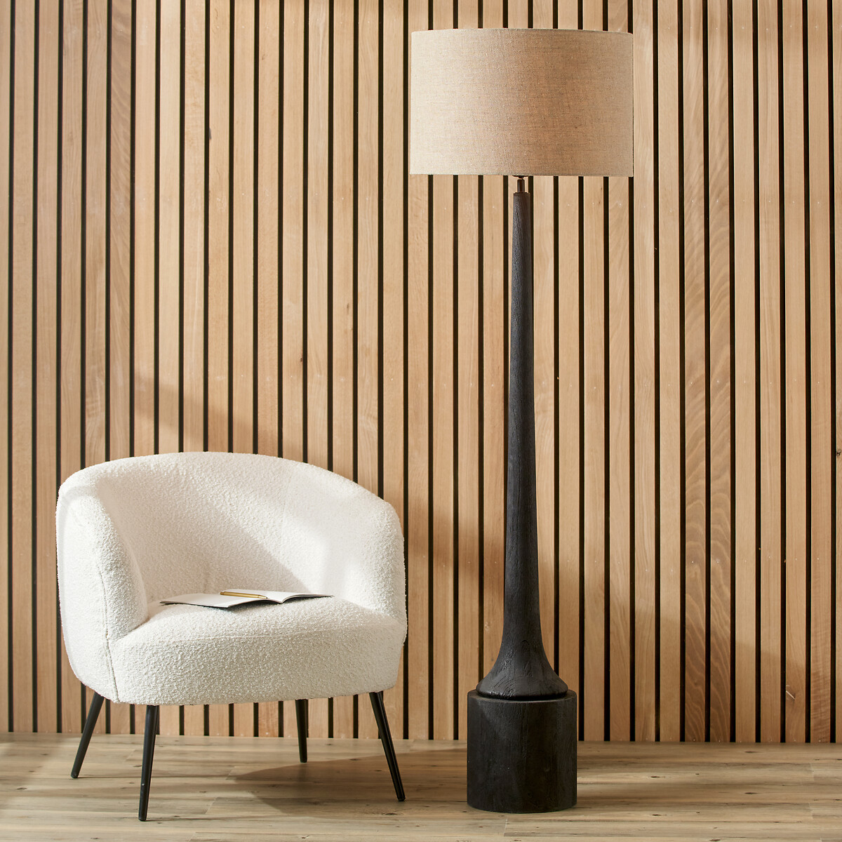 Manaia Tall Wood Floor Lamp Base black, SO'HOME
