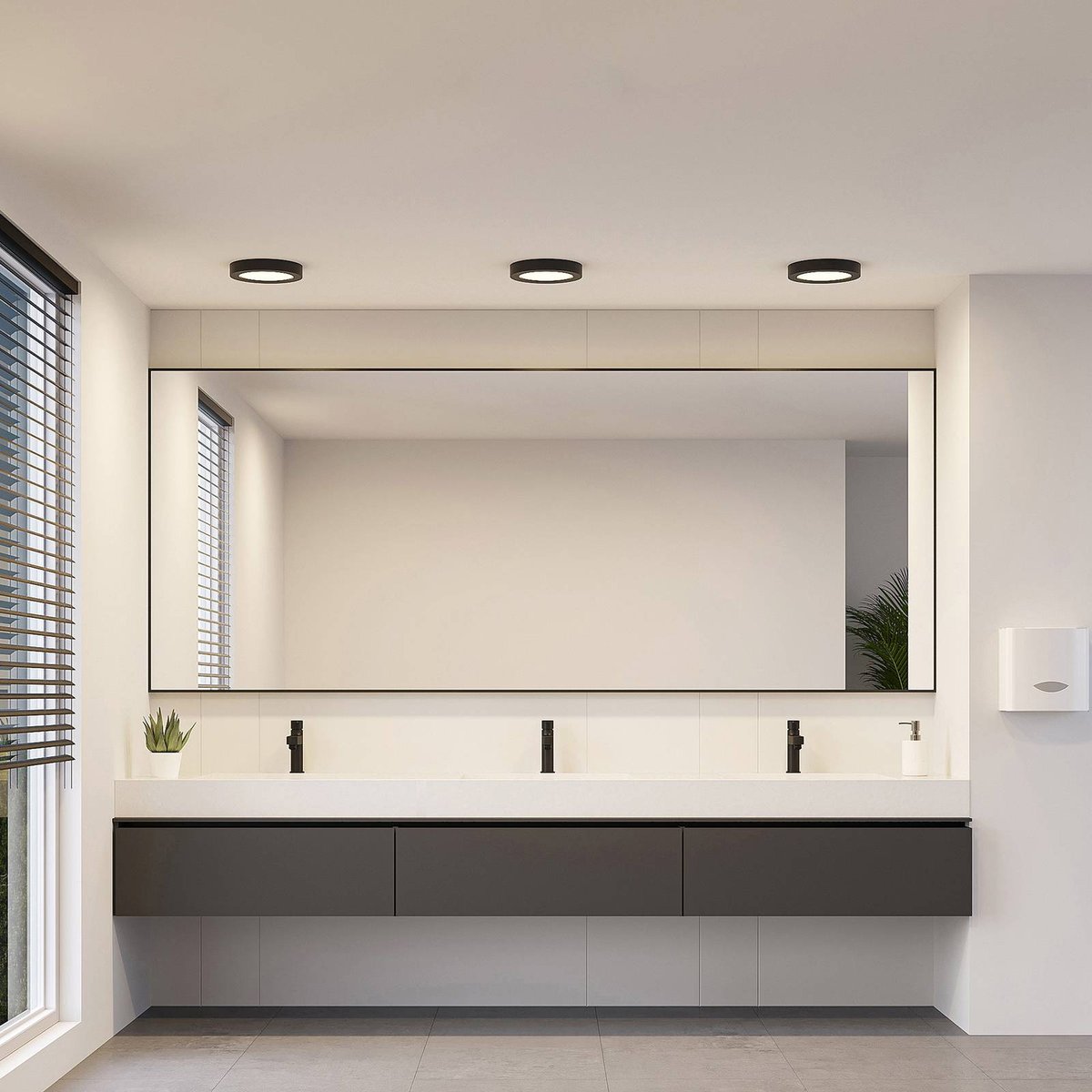 Plafonnier en aluminium moderneLED, Edwina noir, blanc, PRIOS