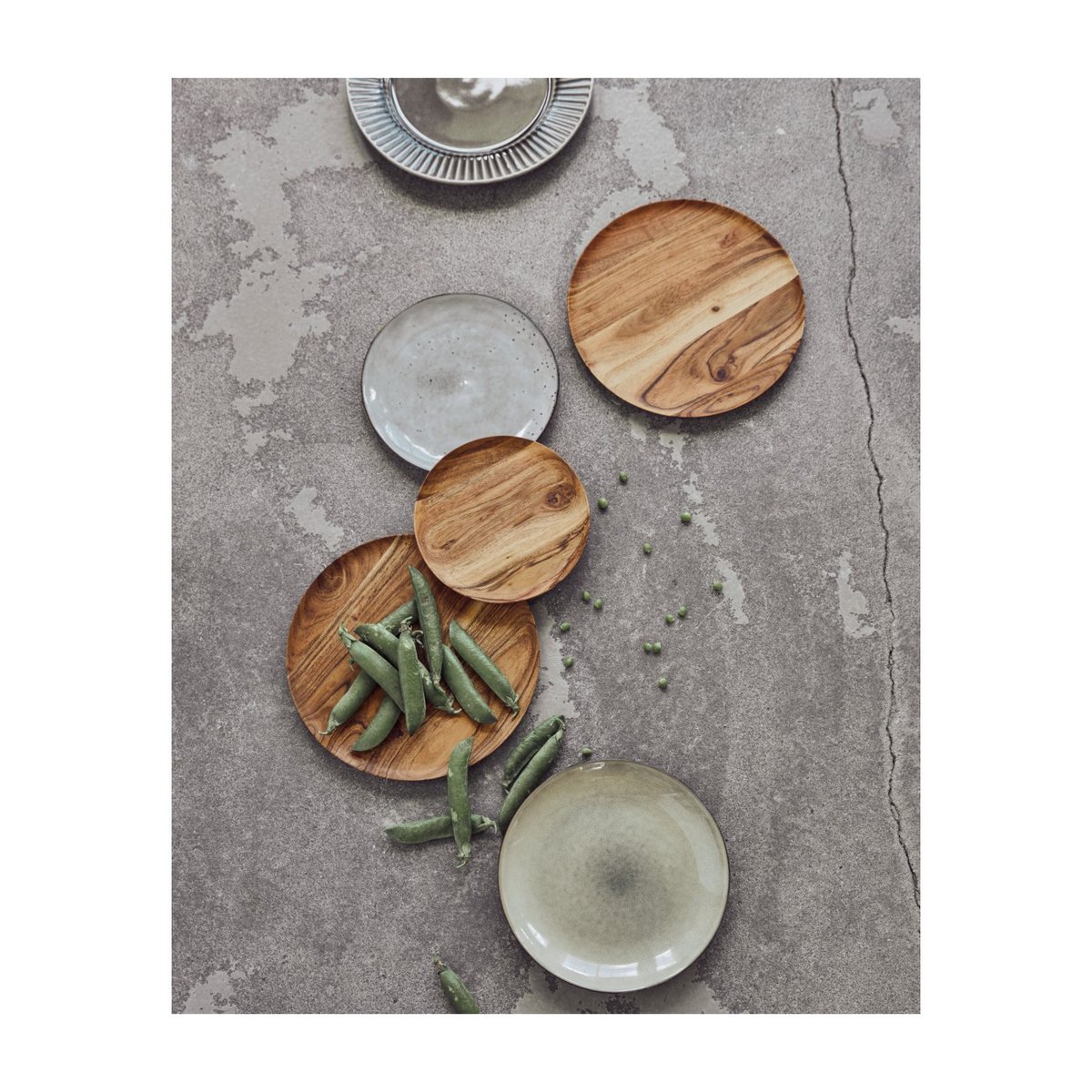 Plateaux rond  Wood 25 cm lot de 2 naturel, HOUSE DOCTOR