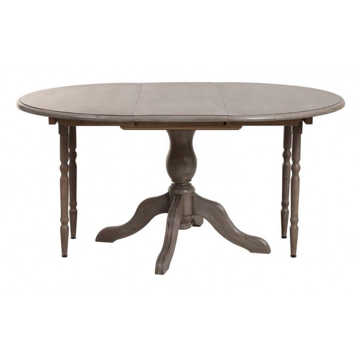 Table ronde extensible - NATURAL marron, INTERIOR'S