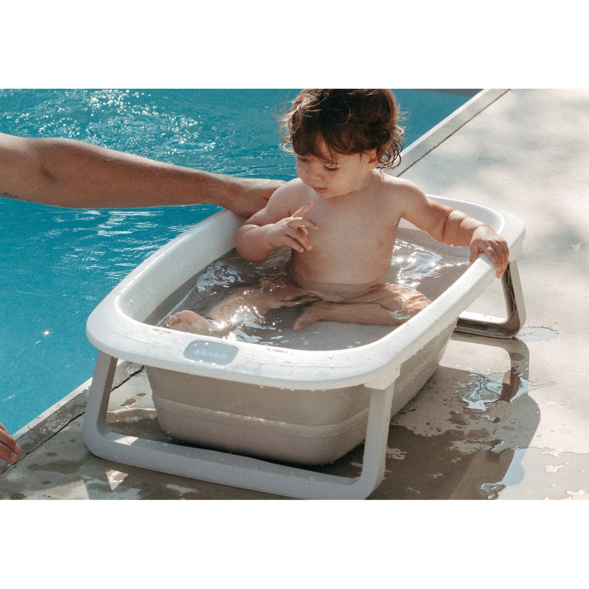 Baignoire pour bébé pliable et compacte EAZY POP gris velours, BEABA