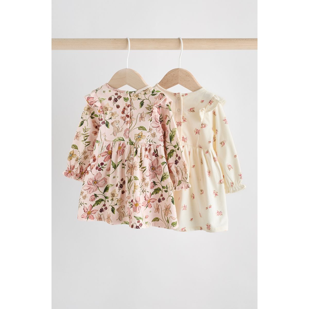 Robe en jersey bébé, lot de 2 motif floral rose/crémeux crème, NEXT