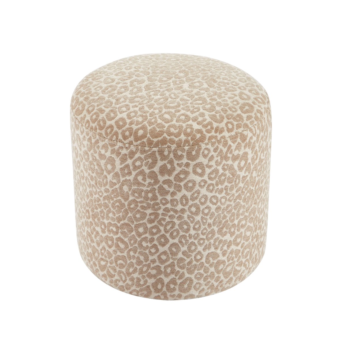 Pouf tissu AWA imprimé léopard beige, BAÏTA