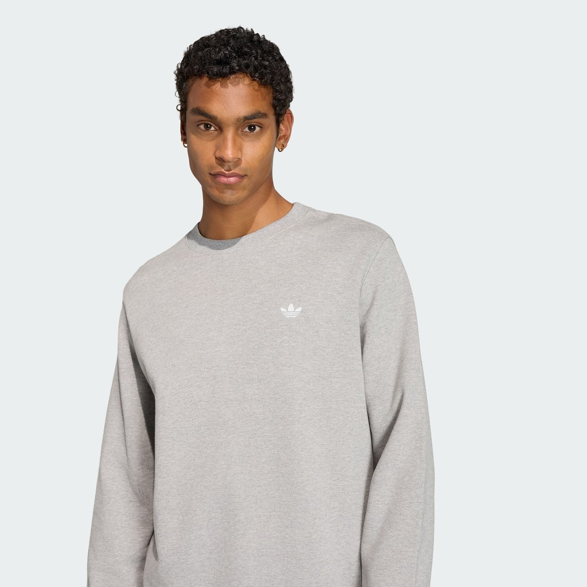 Sweat-Shirt French Terry Ras-Du-Cou Trèfle Essentials Sweat-Shirt French Terry Ras-Du-Cou Trèfle Essentials medium grey heather, adidas Originals