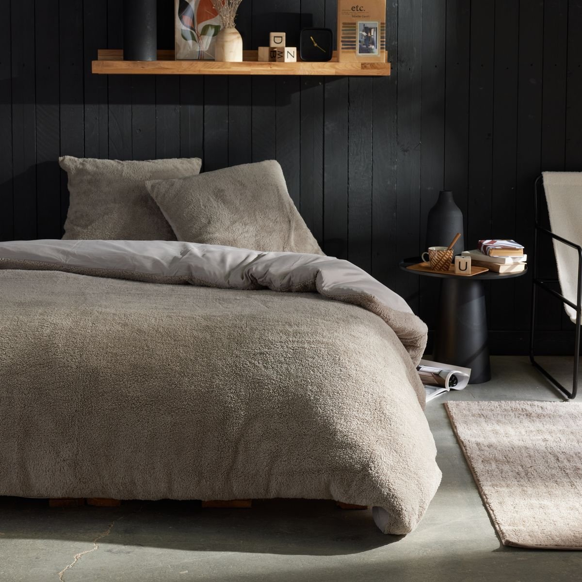 Parure de lit polaire teddy BIEN AU CHAUD beige, TODAY