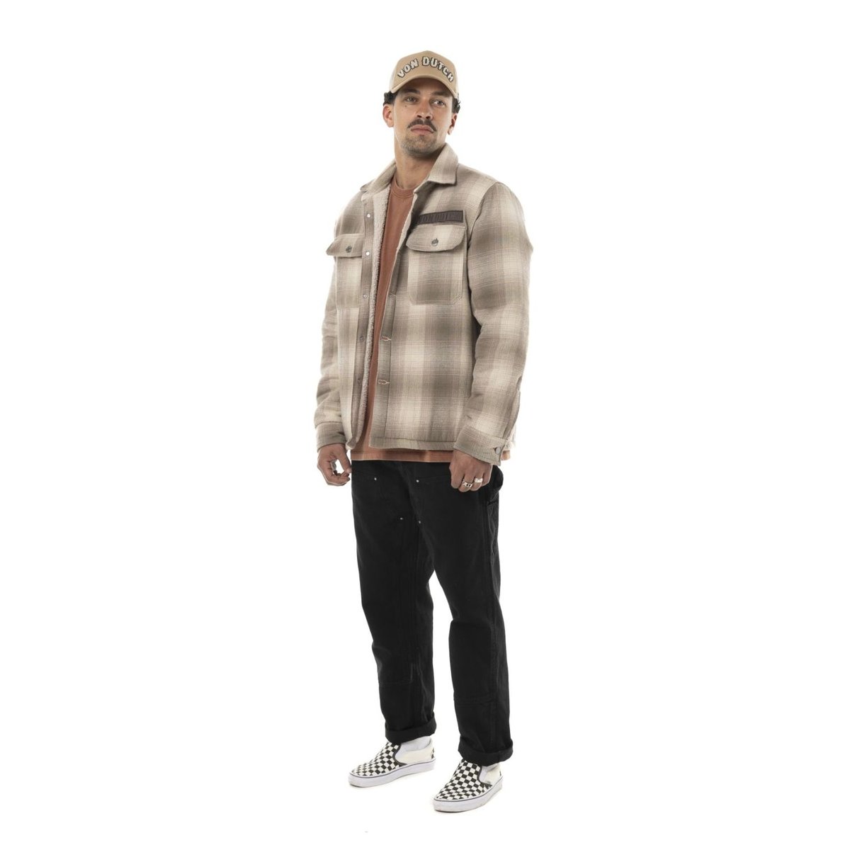 Veste coton HEAVEN beige/marron, VON DUTCH