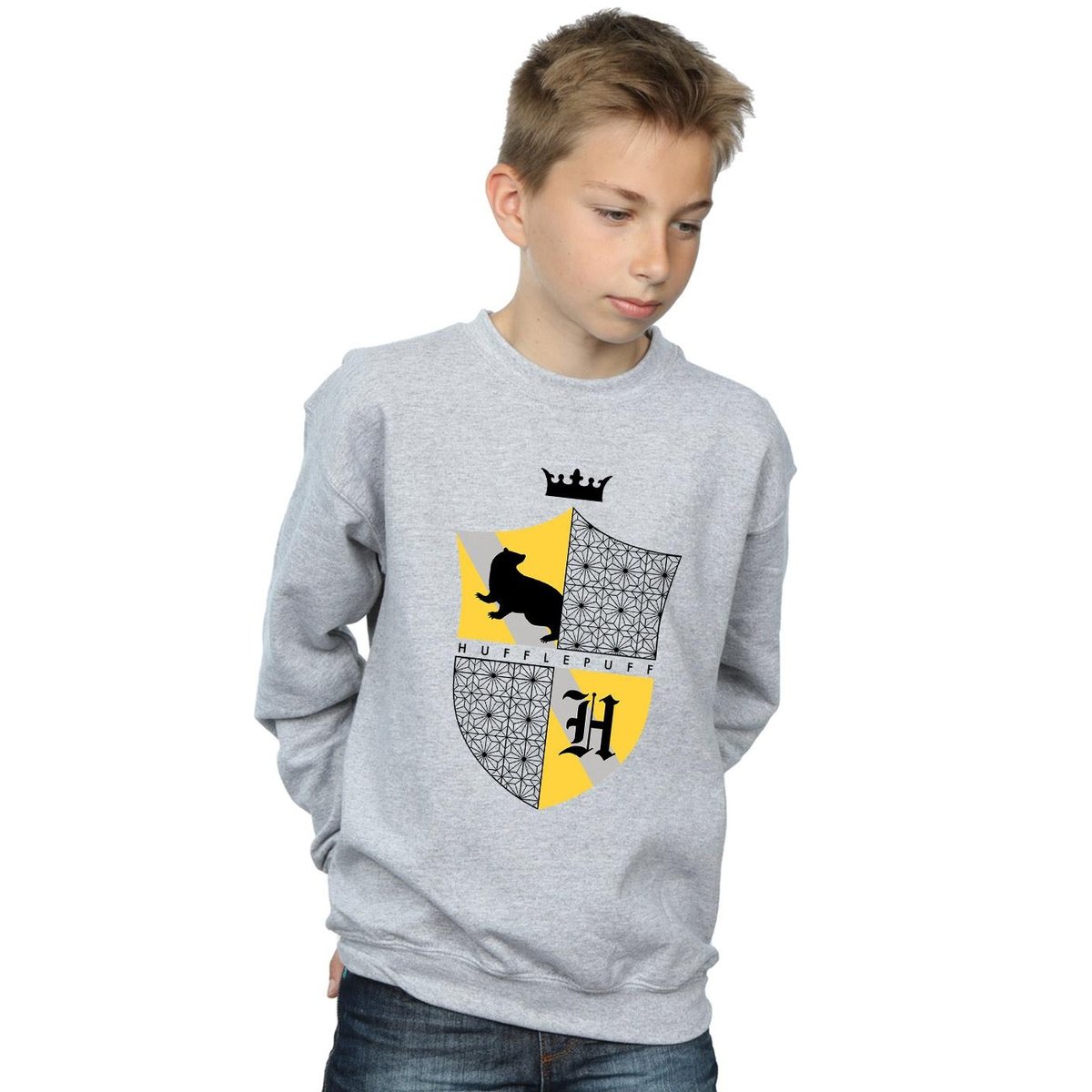 Sweat HUFFLEPUFF gris chiné, HARRY POTTER