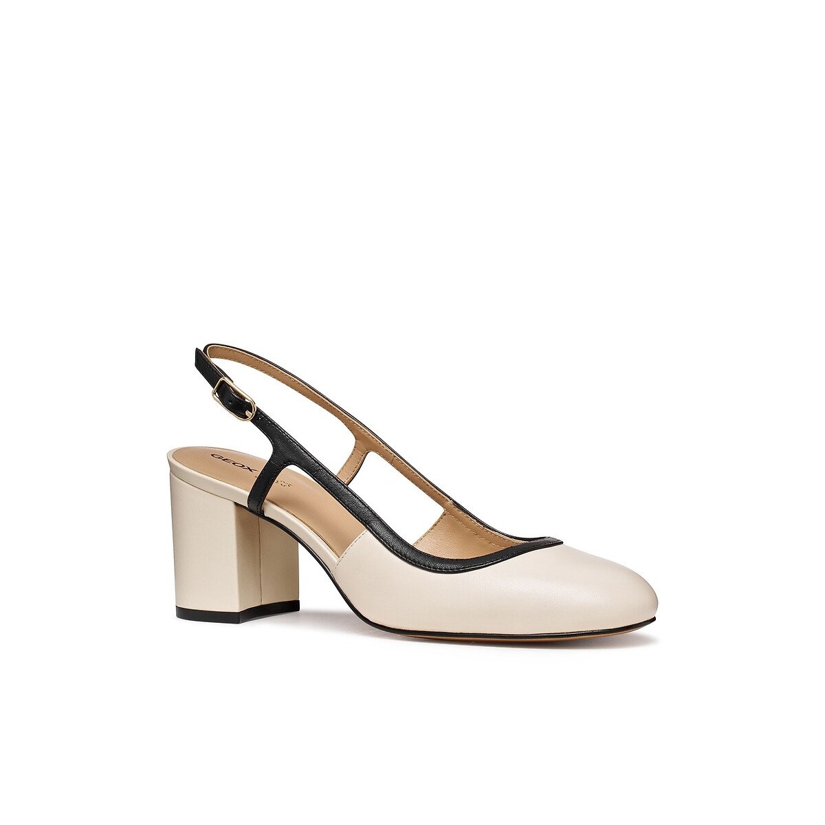 Virnilisa 65 Leather Slingback Heels beige/black, GEOX
