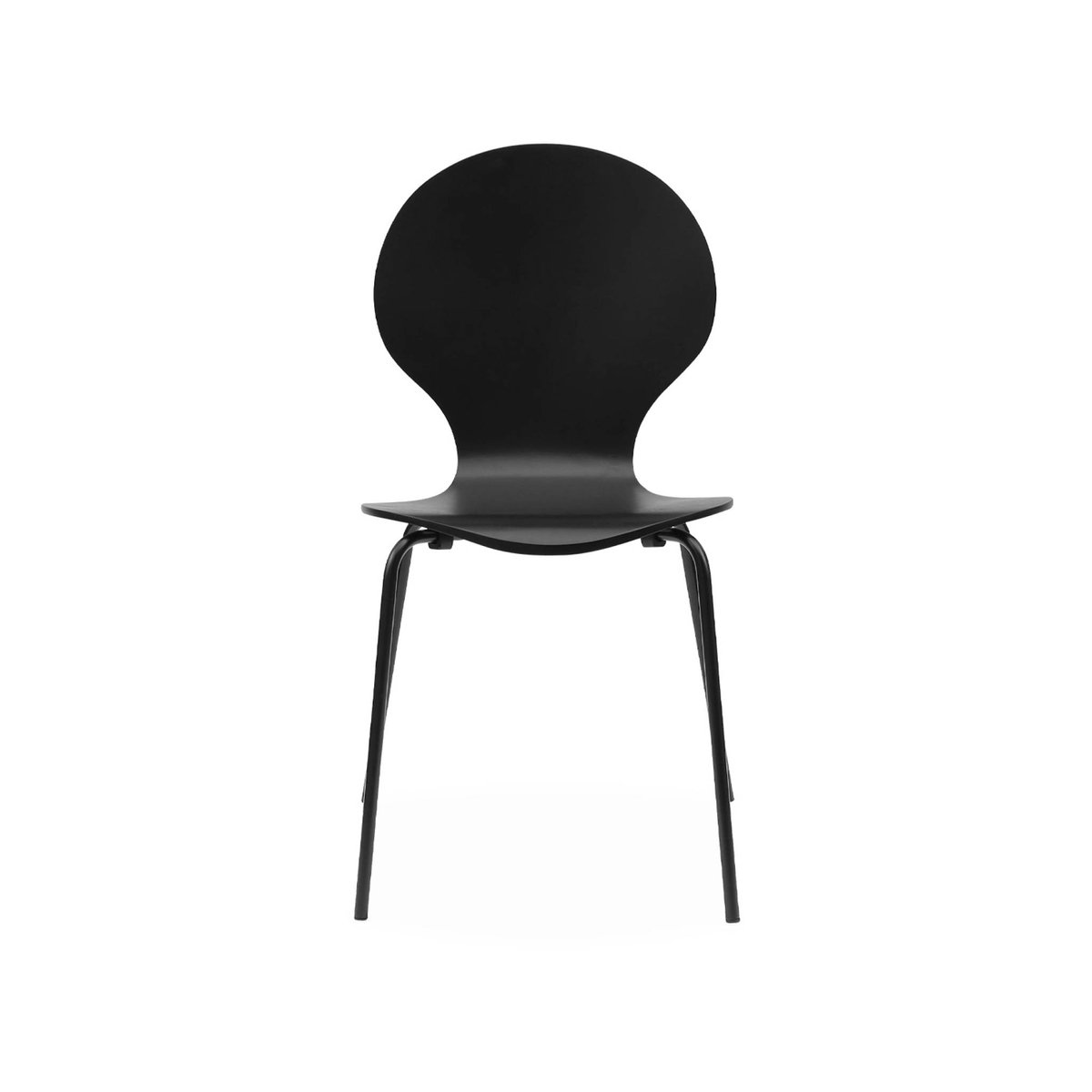 Chaise rétro empilables bois d'hévéa et contreplaqué (lot de 4) NAOMI noir, SWEEEK