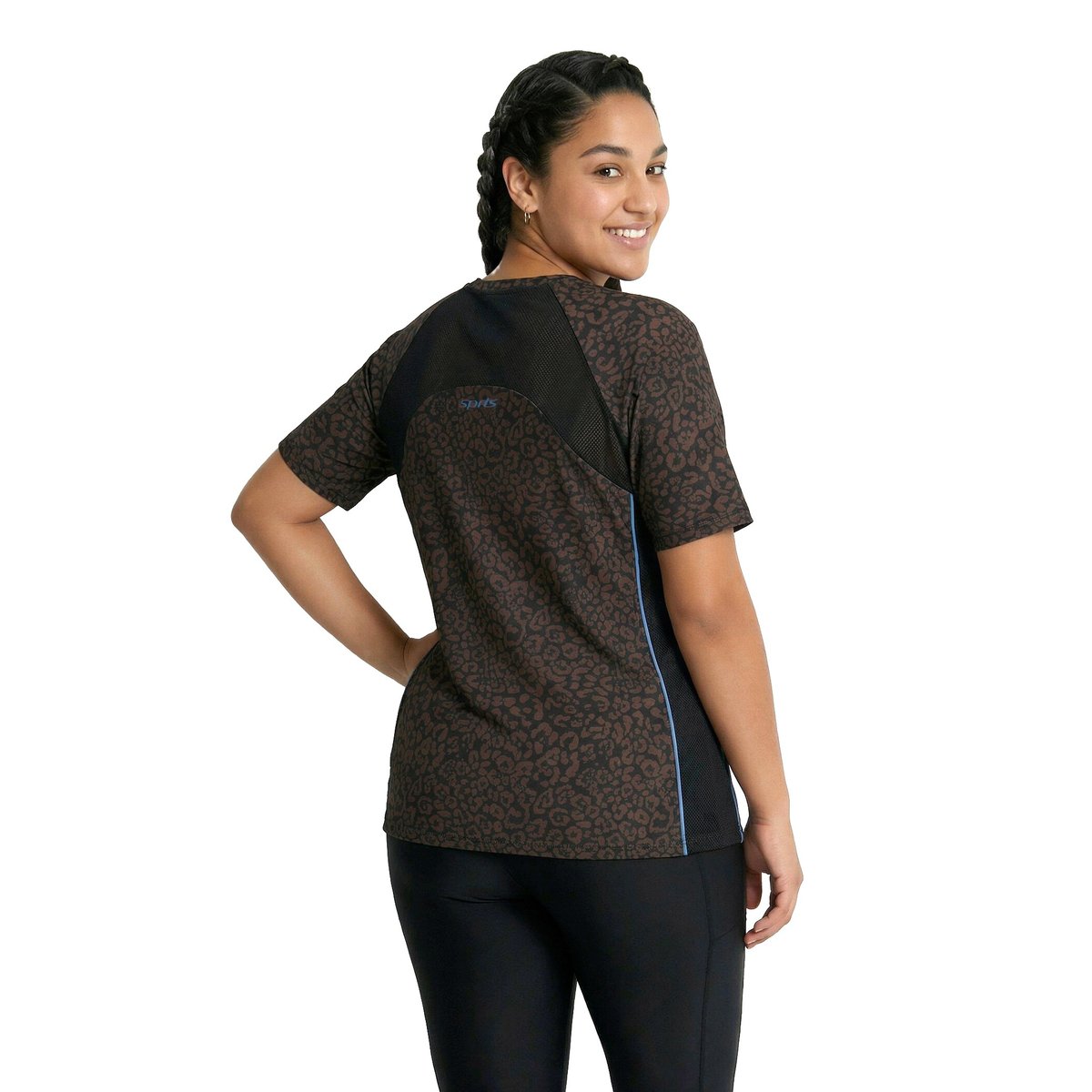 T-shirt technique avec matière recyclée marron, ULLA POPKEN