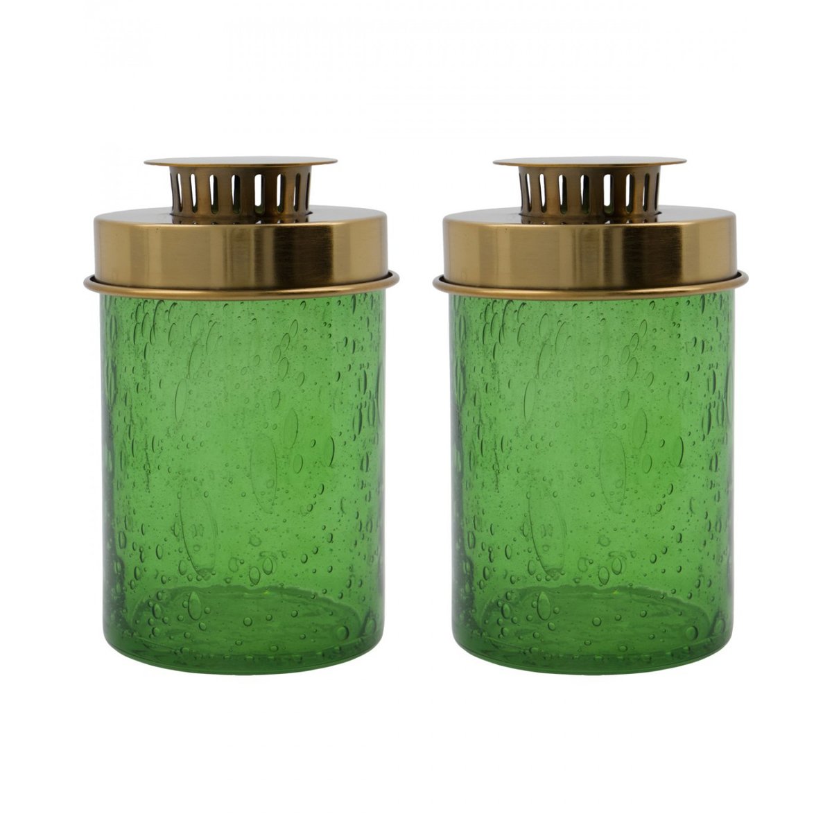 Lot de 2 lanternes en verre Omay vert, HOUSE DOCTOR