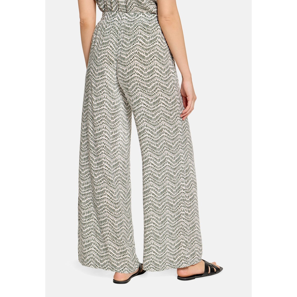 Pantalon palazzo à ceinture à nouer cream/khaki, CARTOON