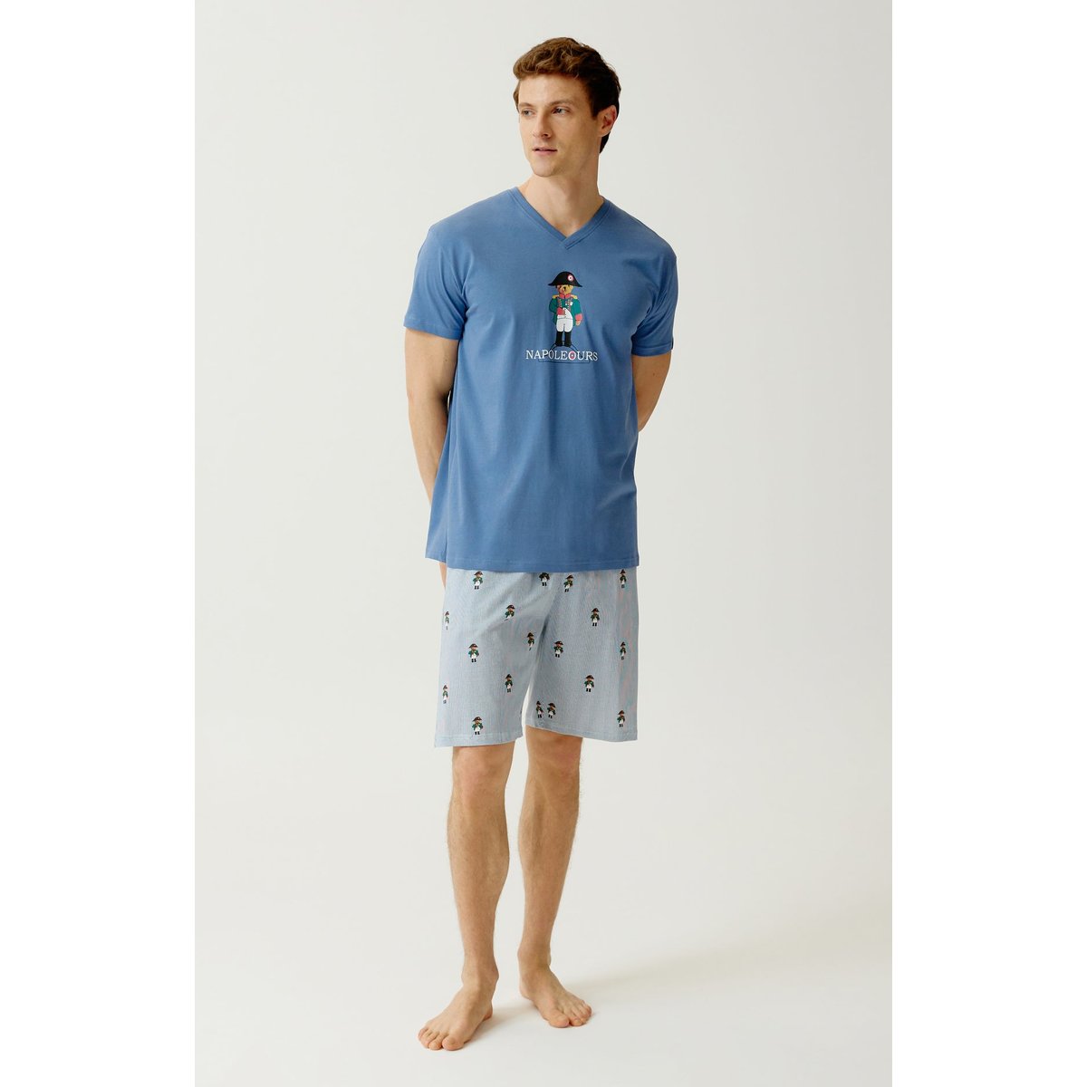 Pyjashort en coton, Napoléours bleu, ARTHUR