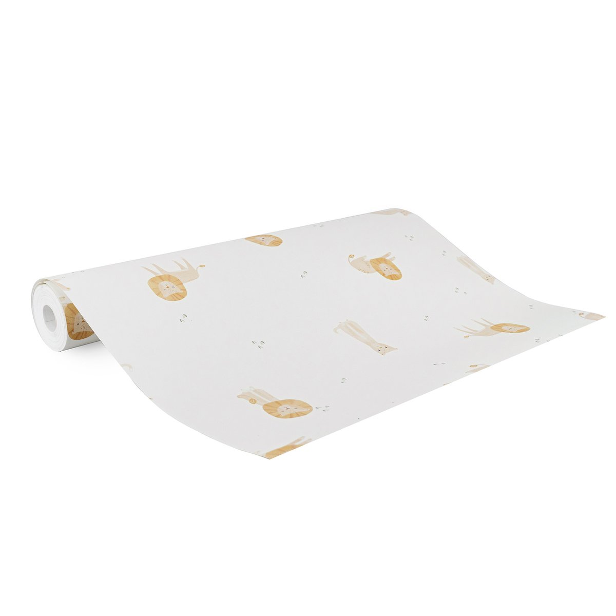 Papier peint pour enfant Safari, les petits lions beige orangé, LITTLE DUTCH