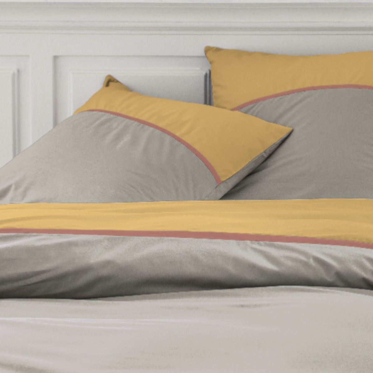 Parure de lit 2 personnes coton PRESTIGE jaune, TODAY