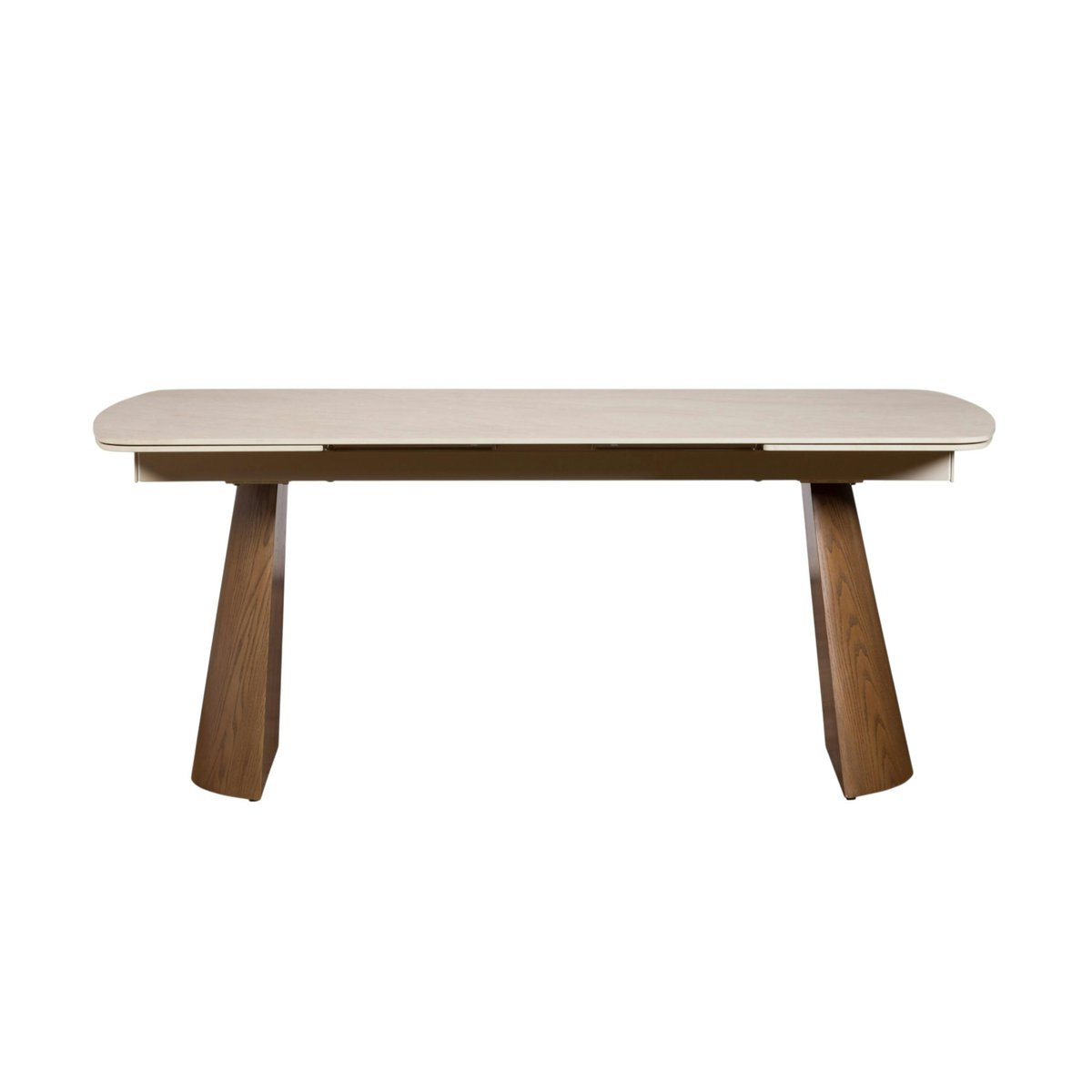 Table à manger céramique extensible à bords arrondis 180-260 cm LARIO beige, PIER IMPORT