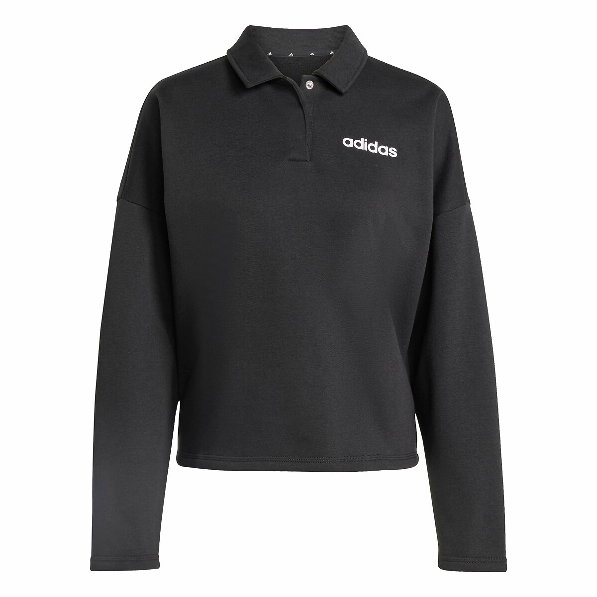 Sweat col polo Essentials Linear noir, ADIDAS SPORTSWEAR