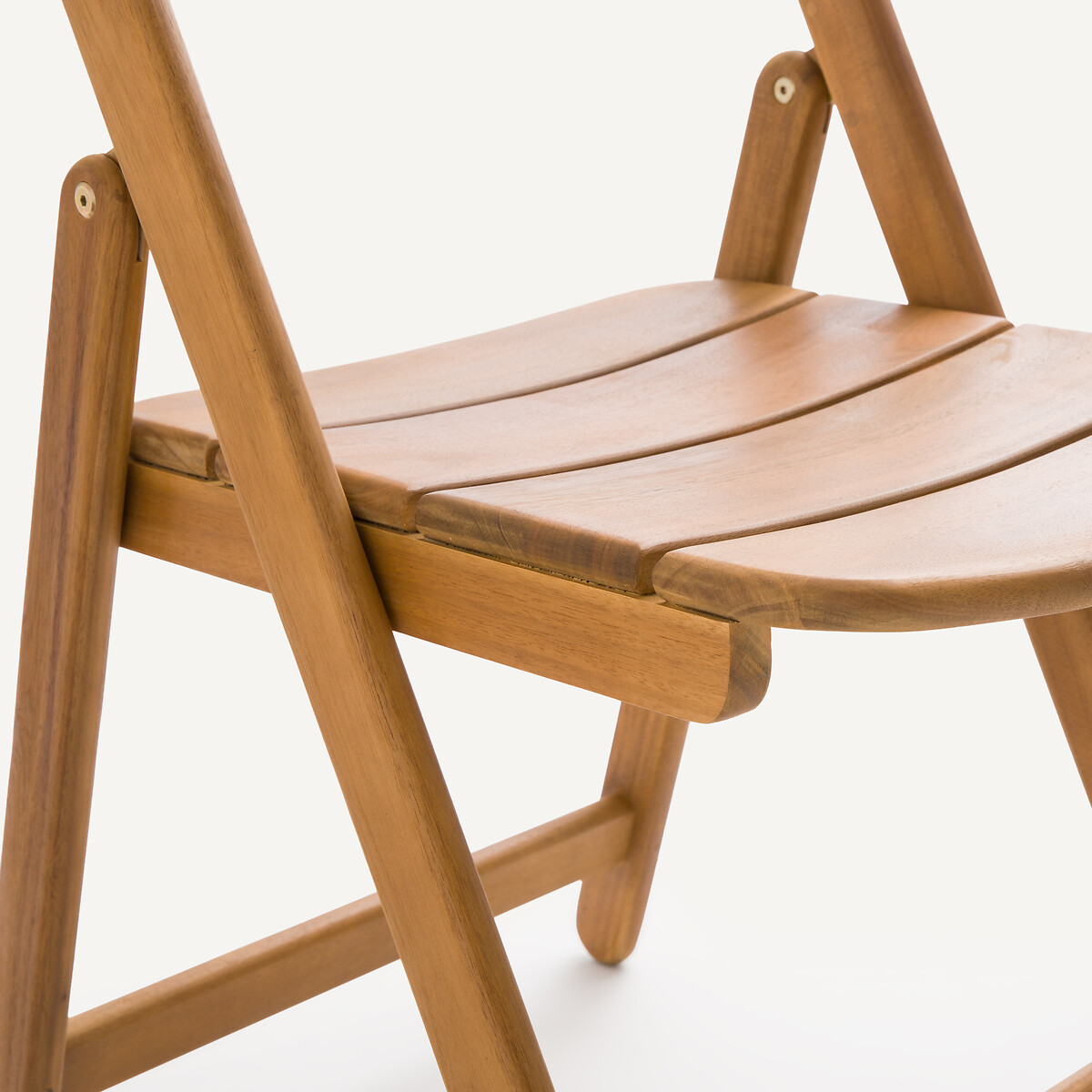 Lot de 2 chaises de jardin pliantes, en acacia massif, RIPLI naturel, AM.PM