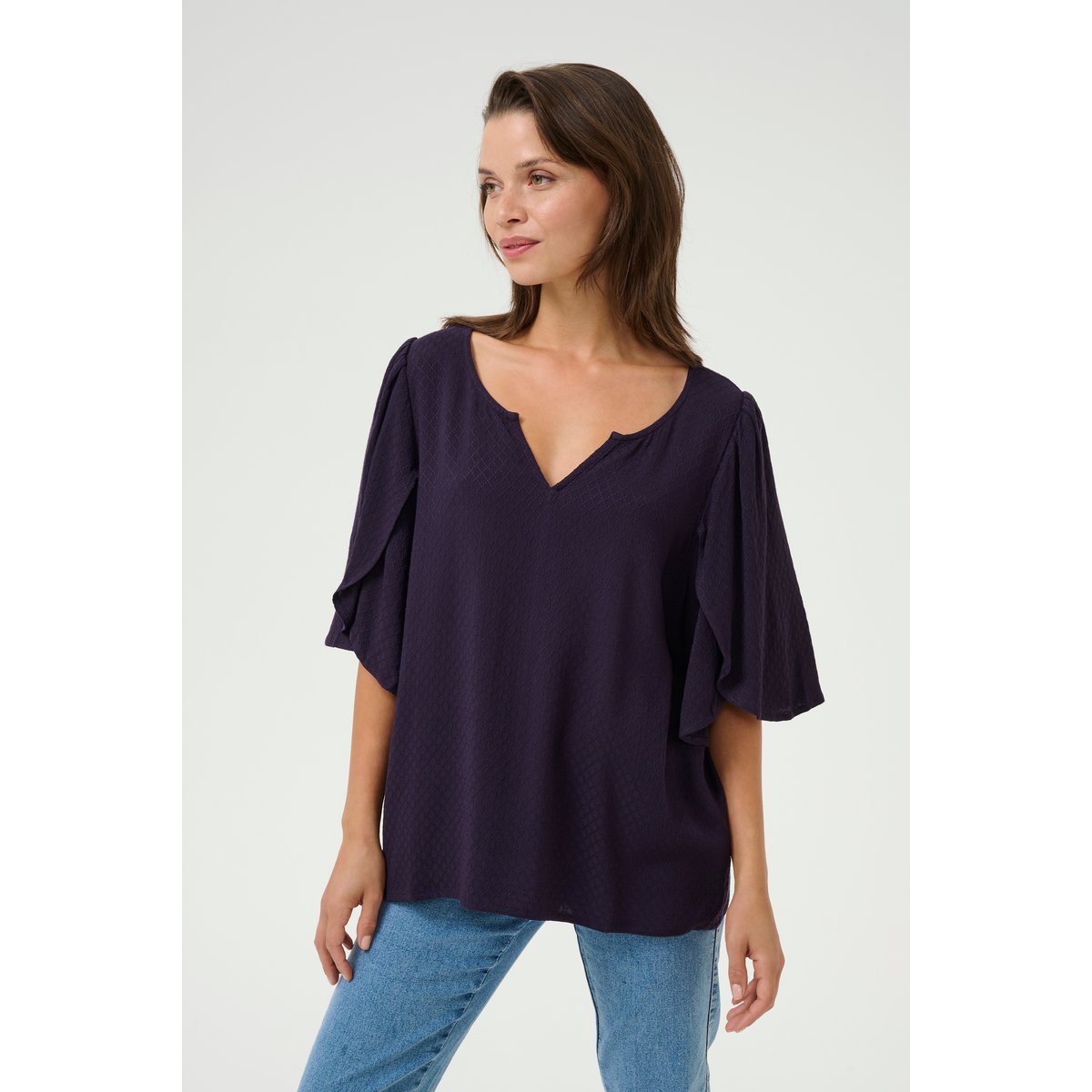 Short sleeved blouse violet dawn purple, KAFFE