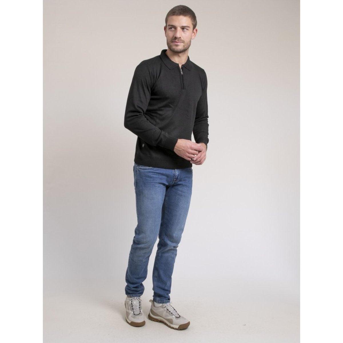 Pull Fin Col Zippé Lenowilem noir, RITCHIE