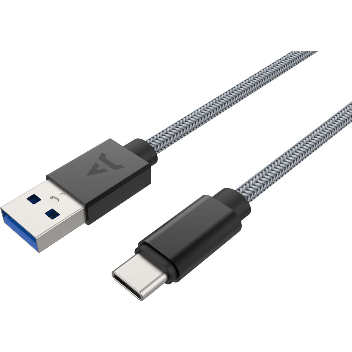 Câble USB C vers USB 2M tressé Gris couleur unique, ADEQWAT