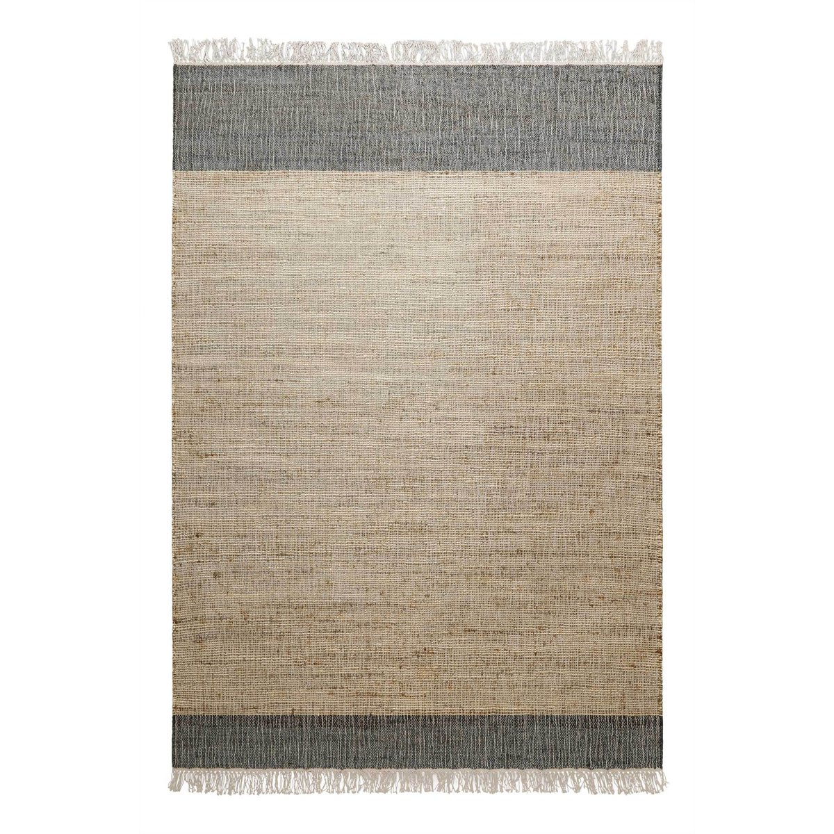 Tapis jute rectangulaire à franges , VIKTOR naturel, gris, WECON HOME