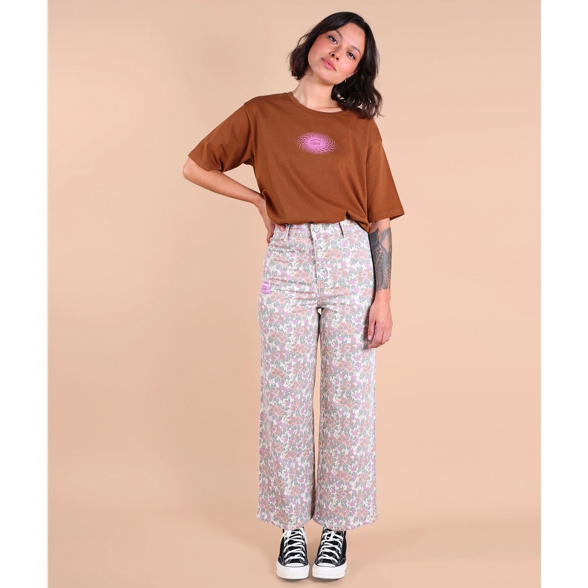 Pantalon imprimé en twill SANDLILY multicolore, OXBOW