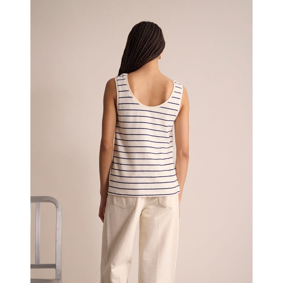 Top Sun en coton organique ecru, INES DE LA FRESSANGE PARIS