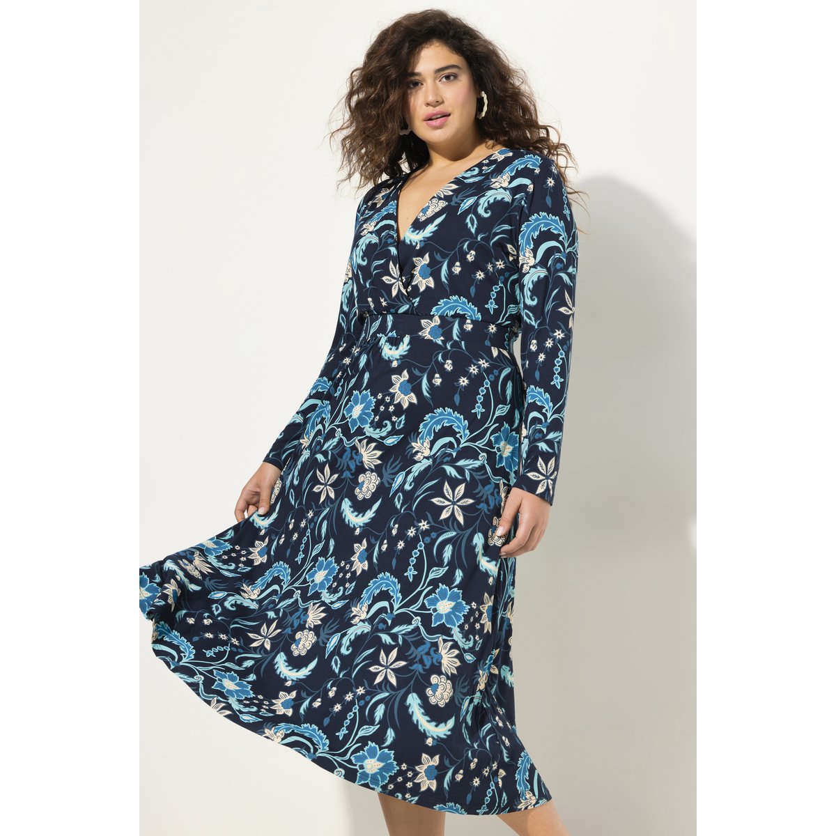 Robe midi en jersey marine, ULLA POPKEN
