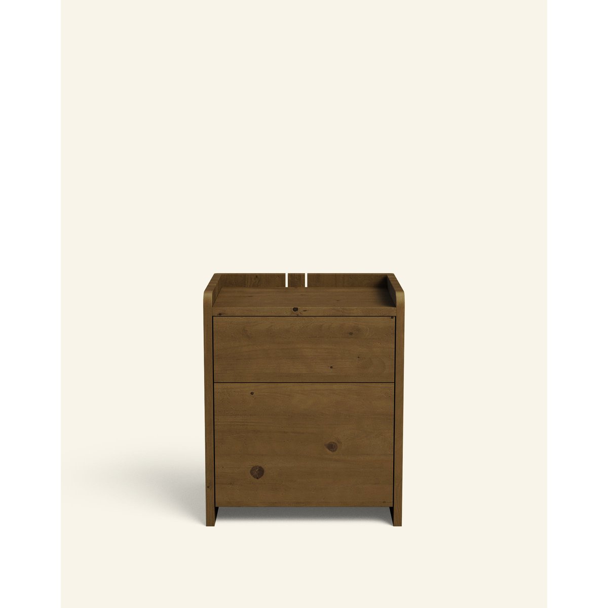 Table de chevet sapin massif deux tiroirs marron - CAROLE noyer, HANNUN