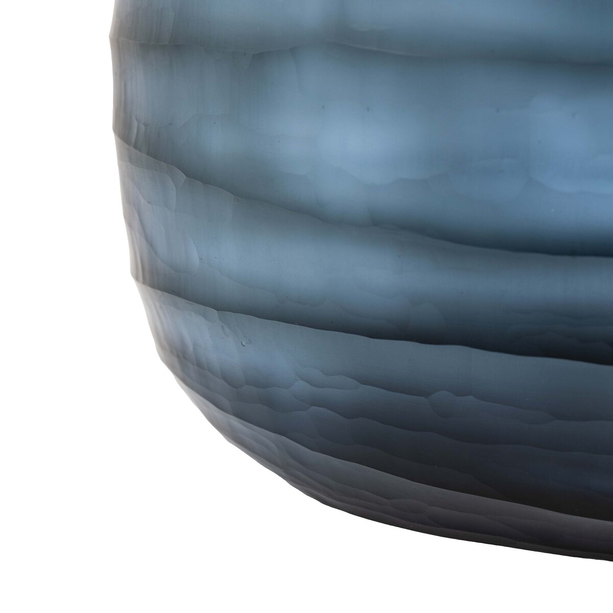 35cm Handblown Carved Glass Vase blue, ÉDITÉ