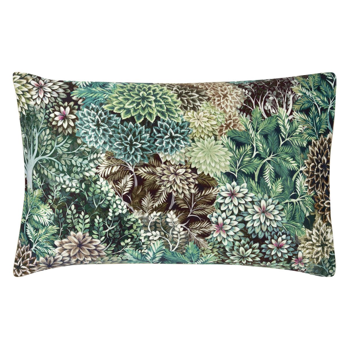Taie d'oreiller imprimée en satin de coton, MADHYA vert, DESIGNERS GUILD