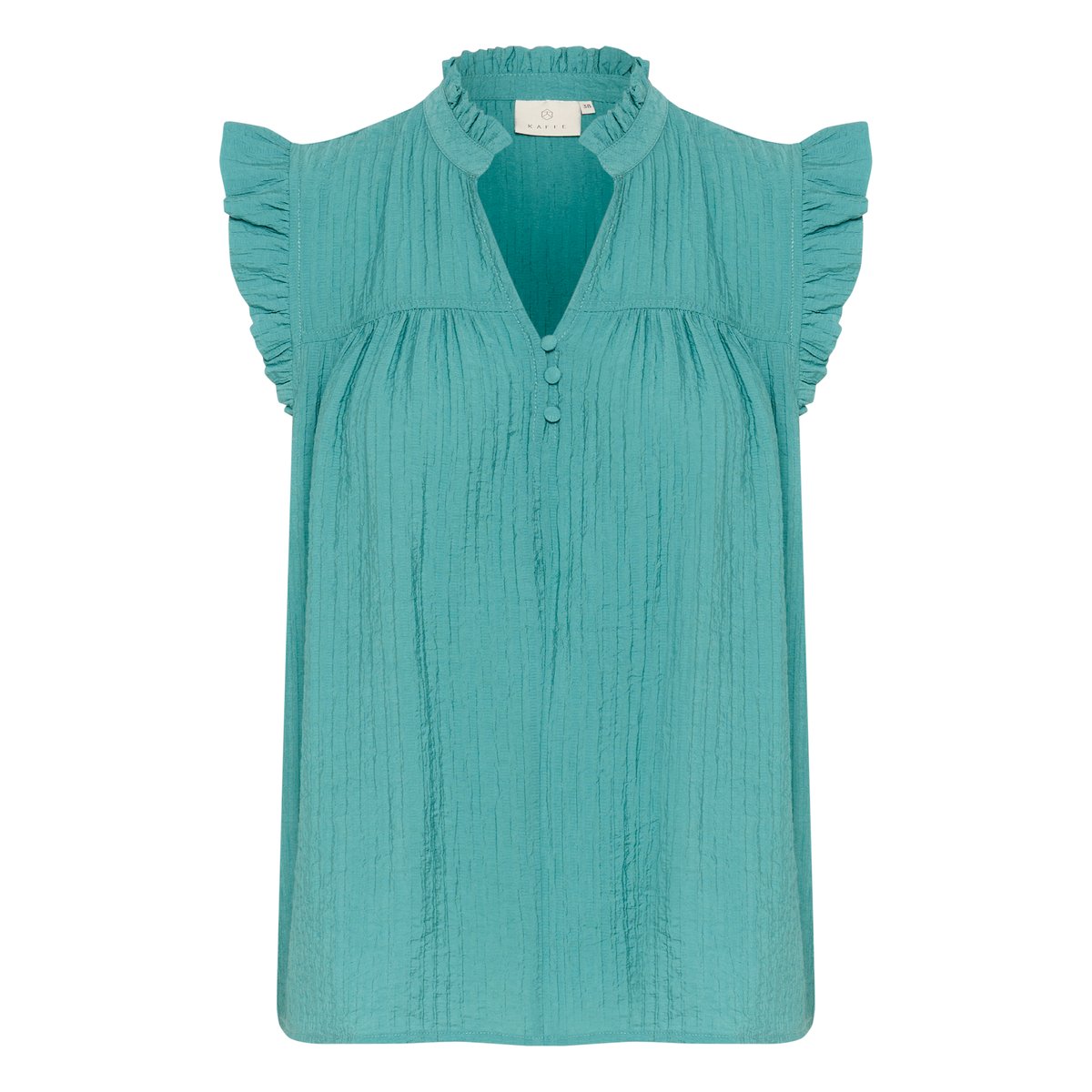 Sleeveless blouse bleu teal, KAFFE