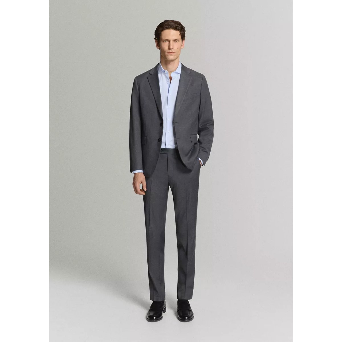 Chemise costume slim-fit 100 % coton à rayures bleu, MANGO MAN