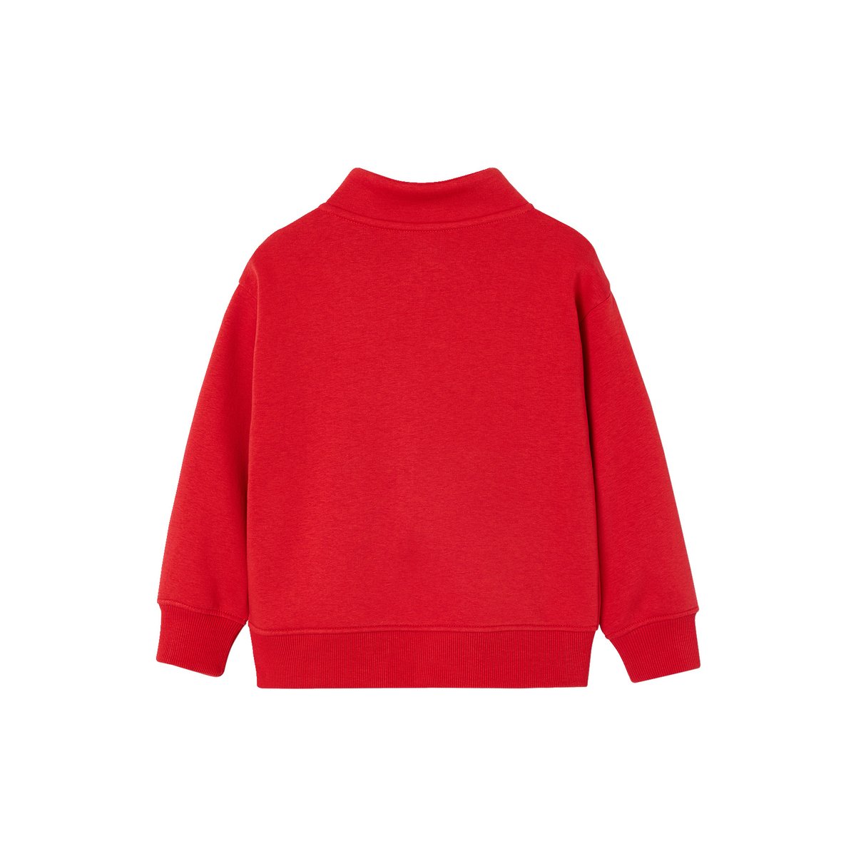 Sweat zippé col camionneur rouge, VERTBAUDET